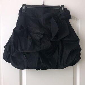 Rampage Black Bubble-Hem Mini Skirt with Side Bow